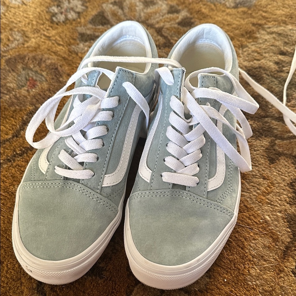 Vans Women's Sneakers in Light Blue and White